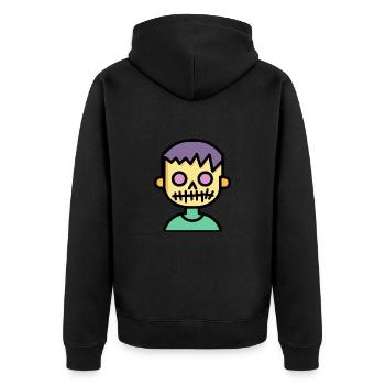 Zombie Halloween Gruselig - Unisex Premium Bio Zip Hoodie - Schwarz - Hinten - Nico (187cm)