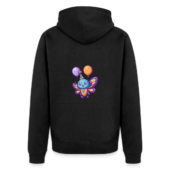 Papillon Anniversaire Bébé - Veste à capuche bio Premium Unisexe - noir - Dos - Nico (187cm)