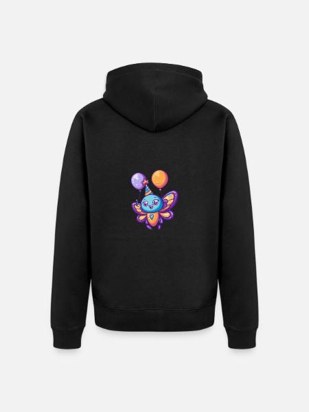 Papillon Anniversaire Bébé - Veste à capuche bio Premium Unisexe - noir