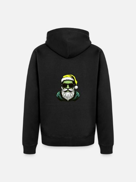 Weihnachtsmann Cool Santa - Unisex Premium Bio Zip Hoodie - Schwarz