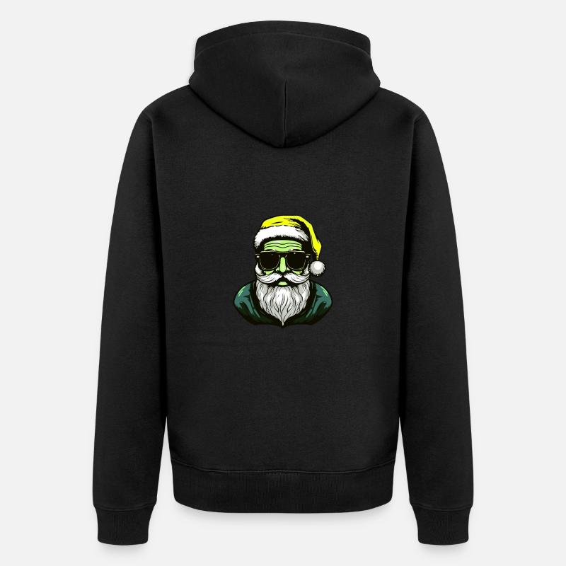 Weihnachtsmann Cool Santa - Unisex Premium Bio Zip Hoodie - Schwarz