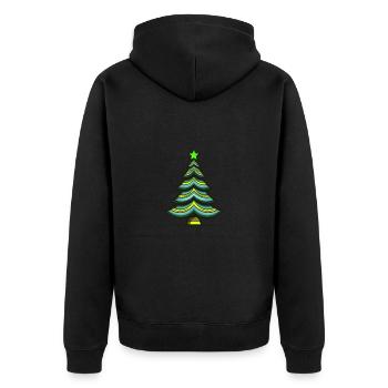 Tannenbaum Weihnachten - Unisex Premium Bio Zip Hoodie - Schwarz - Hinten - Nico (187cm)