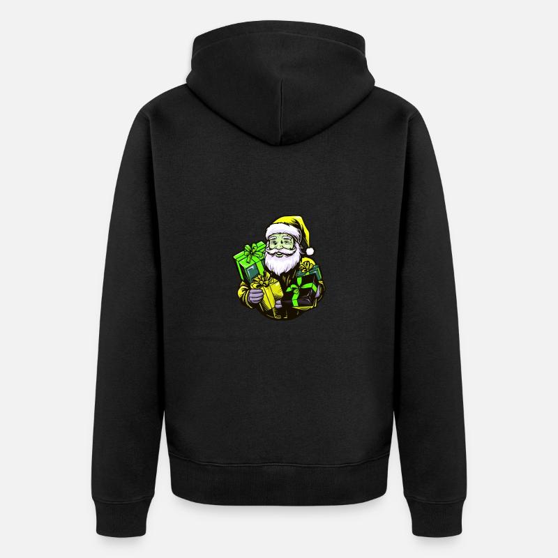 Weihnachtsmann Geschenke - Unisex Premium Bio Zip Hoodie - Schwarz