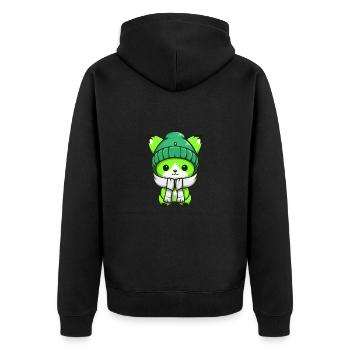 Fuchs Winter Comic - Unisex Premium Bio Zip Hoodie - Schwarz - Hinten - Nico (187cm)