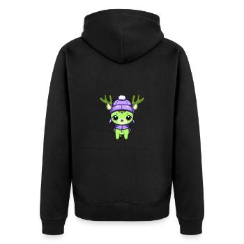 Bande dessinée d’hiver cerf - Veste à capuche bio Premium Unisexe - noir - Dos - Nico (187cm)