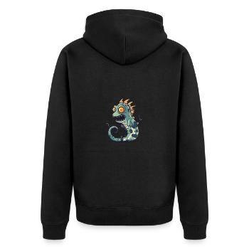 Hippocampe Halloween Bande dessinée drôle - Veste à capuche bio Premium Unisexe - noir - Dos - Nico (187cm)
