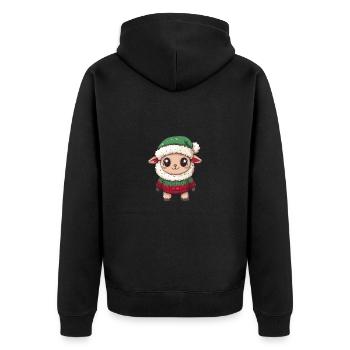Bande dessinée de Noël mouton - Veste à capuche bio Premium Unisexe - noir - Dos - Nico (187cm)