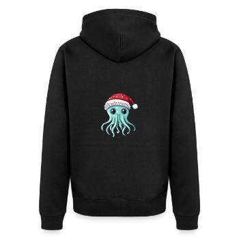 Bande dessinée de Noël méduse - Veste à capuche bio Premium Unisexe - noir - Dos - Nico (187cm)