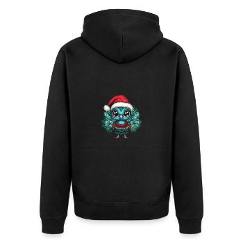 Bande dessinée de Noël Peacock Bird - Veste à capuche bio Premium Unisexe - noir - Dos - Nico (187cm)