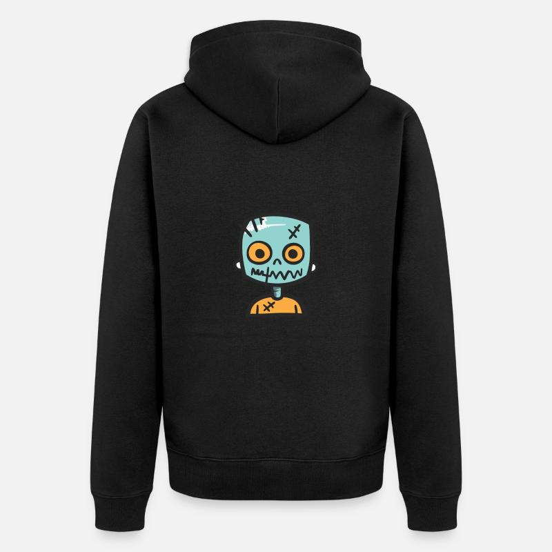 Zombie Halloween Drôle Effrayant - Veste à capuche bio Premium Unisexe - noir