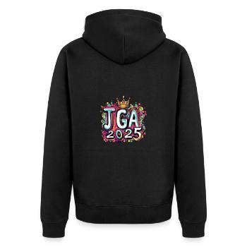 Jga 2025 Enterrement de vie de garçon - Veste à capuche bio Premium Unisexe - noir - Dos - Nico (187cm)