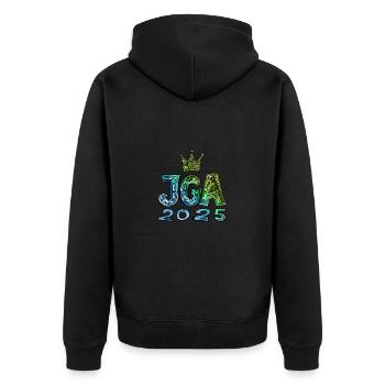Jga 2025 Enterrement de vie de garçon - Veste à capuche bio Premium Unisexe - noir - Dos - Nico (187cm)