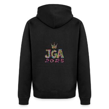 Jga 2025 Enterrement de vie de garçon - Veste à capuche bio Premium Unisexe - noir - Dos - Nico (187cm)