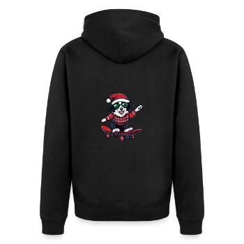 Border Collie Chien Noël Skateboard - Veste à capuche bio Premium Unisexe - noir - Dos - Nico (187cm)
