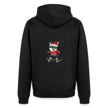 Planche à roulettes de Noël Husky Dog - Veste à capuche bio Premium Unisexe - noir - Dos - Nico (187cm)