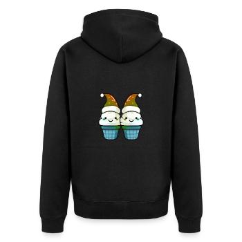 Eis Weihnachten Lecker - Unisex Premium Bio Zip Hoodie - Schwarz - Hinten - Nico (187cm)