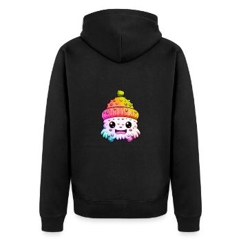 Winter Eskimo Comic Wintery - Unisex Premium Organic Zip Hoodie - black - Back - Nico (187cm)