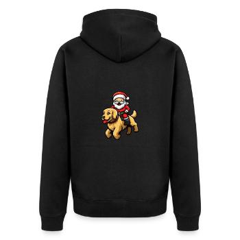 Golden Retriever Chien Père Noël Drôle - Veste à capuche bio Premium Unisexe - noir - Dos - Nico (187cm)