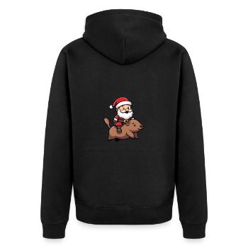 Beaver Santa Claus - Unisex Premium Organic Zip Hoodie - black - Back - Nico (187cm)
