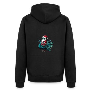 Paon Oiseau Père Noël - Veste à capuche bio Premium Unisexe - noir - Dos - Nico (187cm)