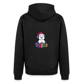 Ours polaire Cadeaux de Noël Ours polaire - Veste à capuche bio Premium Unisexe - noir - Dos - Nico (187cm)