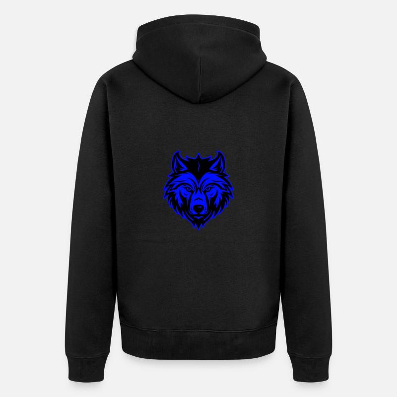 Portrait d’animal loup - Veste à capuche bio Premium Unisexe - noir