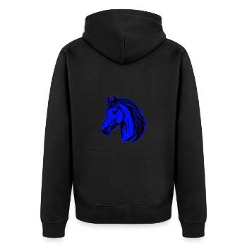 Portrait d’animal de cheval - Veste à capuche bio Premium Unisexe - noir - Dos - Nico (187cm)