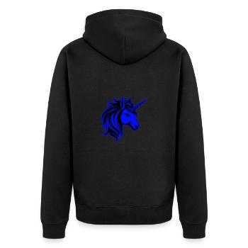 Portrait d’animal licorne - Veste à capuche bio Premium Unisexe - noir - Dos - Nico (187cm)