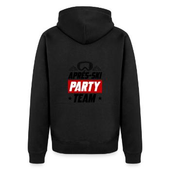 Apres Ski Party Team - Unisex Premium Bio Zip Hoodie - Schwarz - Hinten - Nico (187cm)