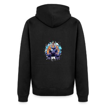 Tiger Muscles Bodybuilding Bête - Veste à capuche bio Premium Unisexe - noir - Dos - Nico (187cm)