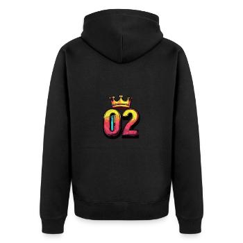 Couronne à 2 chiffres - Veste à capuche bio Premium Unisexe - noir - Dos - Nico (187cm)