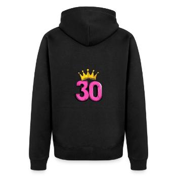 Couronne à 30 chiffres - Veste à capuche bio Premium Unisexe - noir - Dos - Nico (187cm)