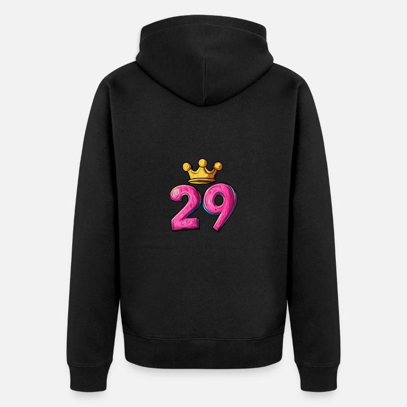 29 Nombre Couronne - Veste à capuche bio Premium Unisexe - noir
