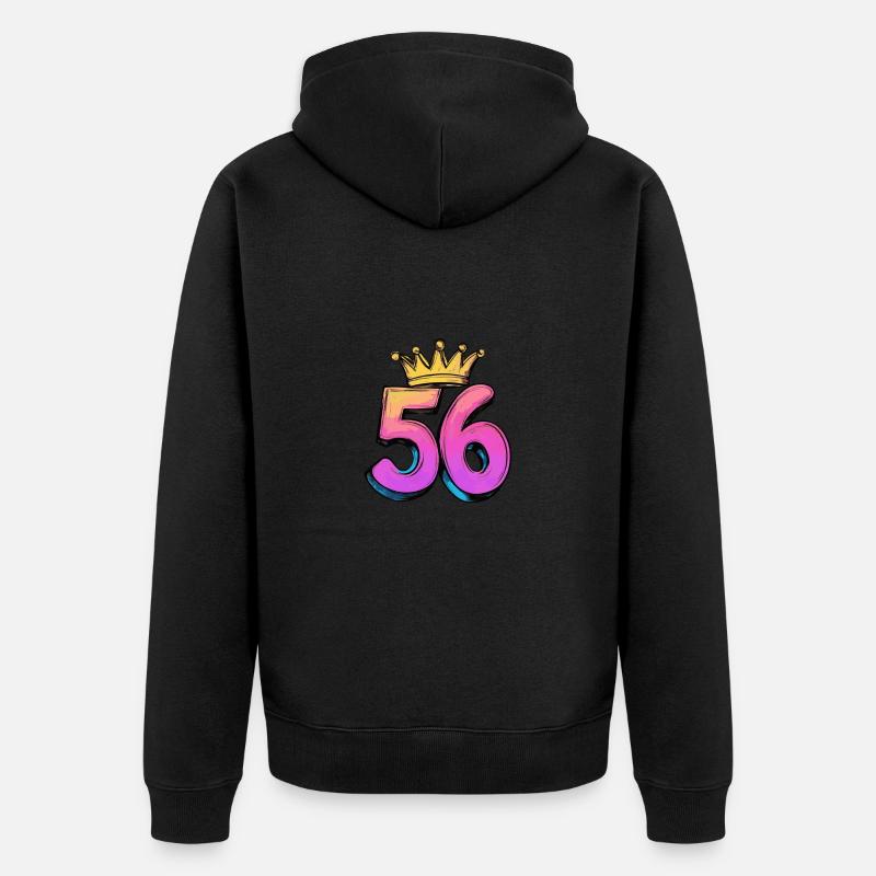 56 Nombre Couronne - Veste à capuche bio Premium Unisexe - noir