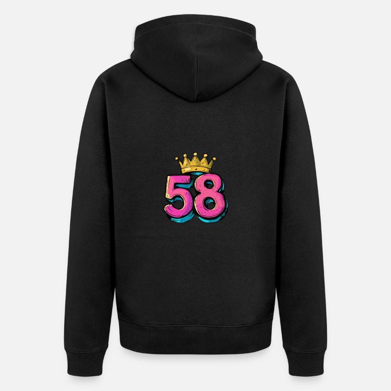 58 Nombre Couronne - Veste à capuche bio Premium Unisexe - noir