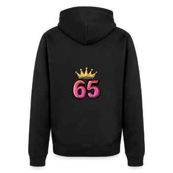 65 Nombre Couronne - Veste à capuche bio Premium Unisexe - noir - Dos - Nico (187cm)