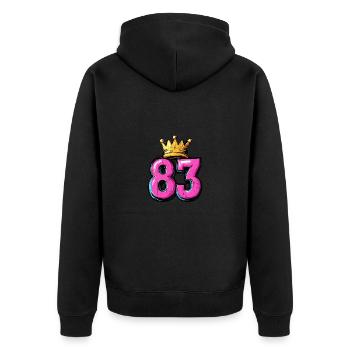 83 Nombre Couronne - Veste à capuche bio Premium Unisexe - noir - Dos - Nico (187cm)