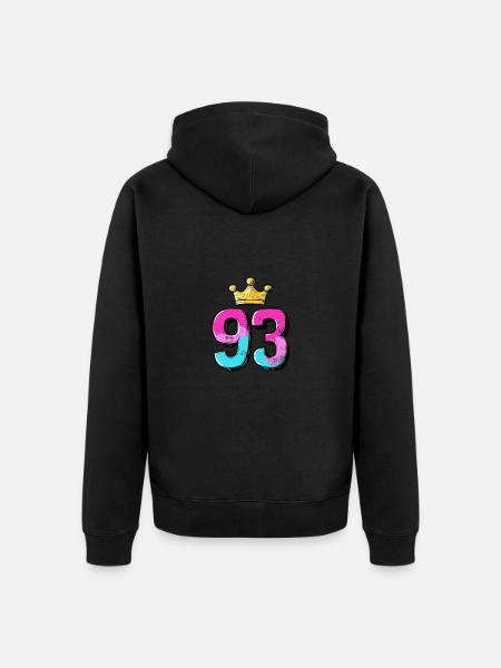93 Number Krone - Unisex Premium Organic Zip Hoodie - black