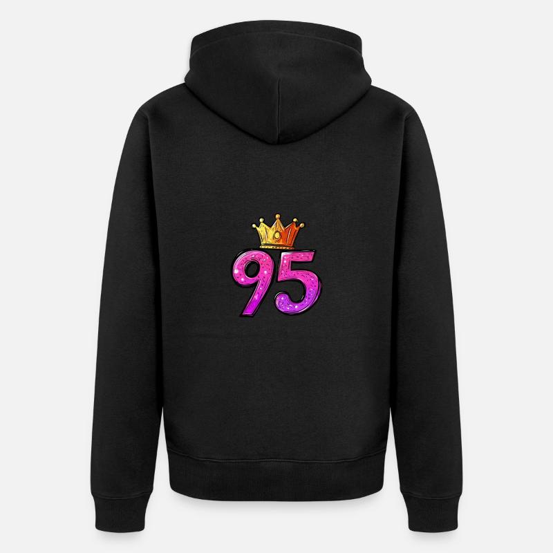 Couronne à 95 chiffres - Veste à capuche bio Premium Unisexe - noir