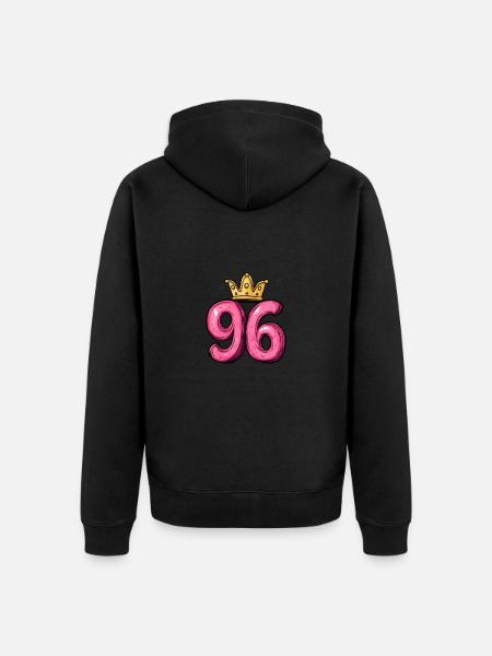 96 Number Krone - Unisex Premium Organic Zip Hoodie - black