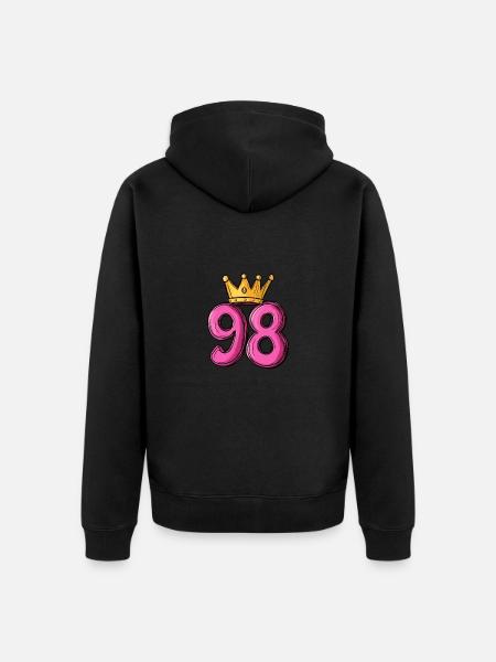 98 Number Krone - Unisex Premium Organic Zip Hoodie - black