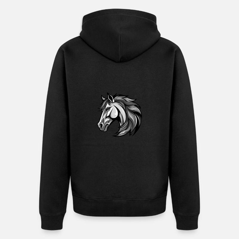 Tête de cheval - Veste à capuche bio Premium Unisexe - noir