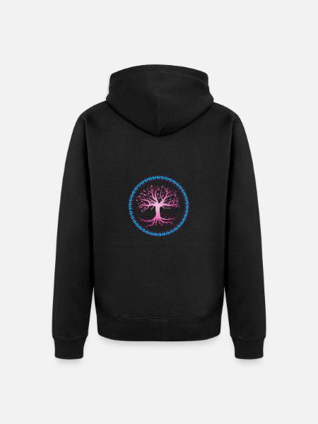 Yggdrasil Wikinger Weltenbaum - Unisex Premium Bio Zip Hoodie - Schwarz