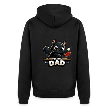 Table Tennis Katze Pingpong Black Cat Dad Outfit - Veste à capuche bio Premium Unisexe - noir - Dos - Nico (187cm)