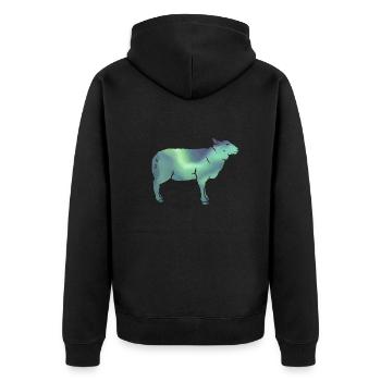 Moutons d’Islande Moutons islandais IslandeÉglises - Veste à capuche bio Premium Unisexe - noir - Dos - Nico (187cm)