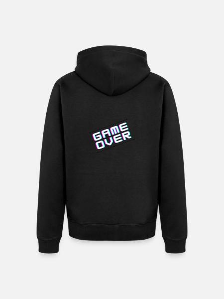 Game over - Unisex Premium Organic Zip Hoodie - black