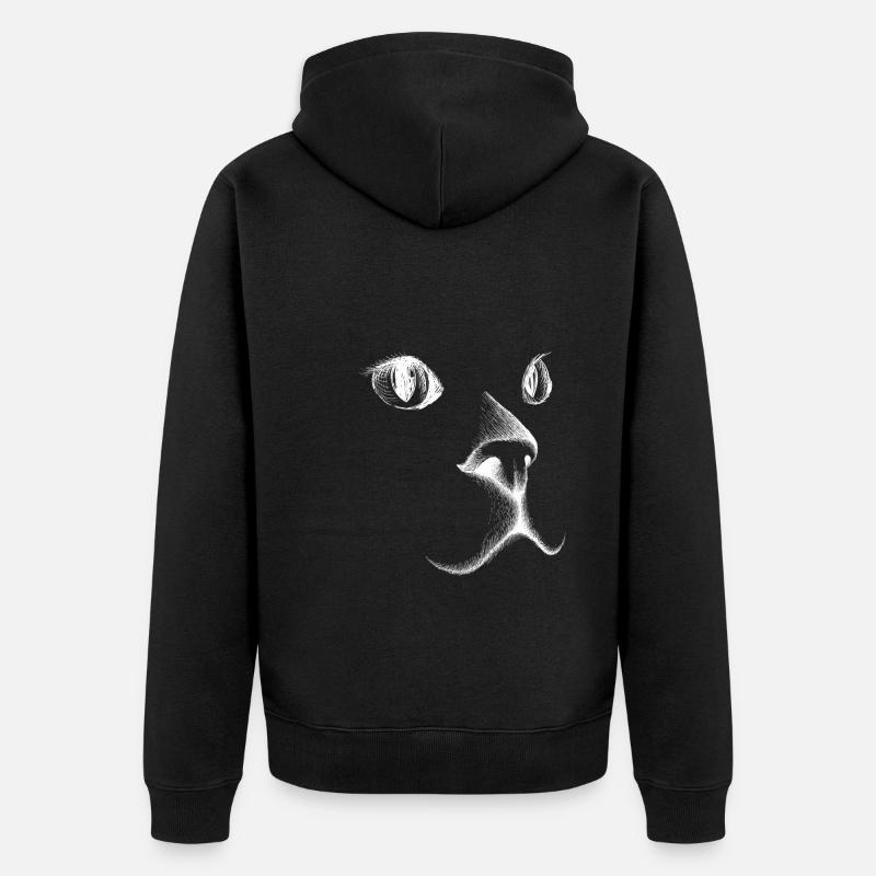 Katzengesicht - Unisex Premium Bio Zip Hoodie - Schwarz