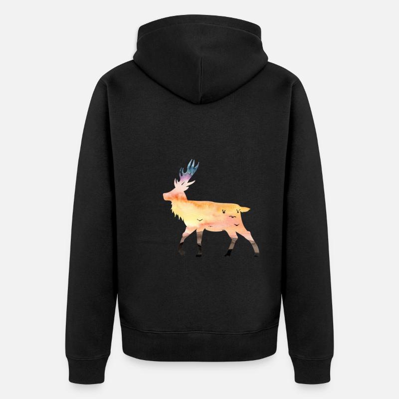 Cerf - Veste à capuche bio Premium Unisexe - noir