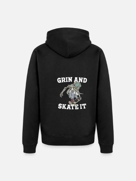 Grin and skate it - Unisex Premium Organic Zip Hoodie - black