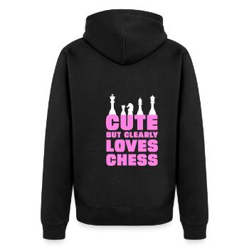 Mignon, mais aime clairement les échecs - Veste à capuche bio Premium Unisexe - noir - Dos - Nico (187cm)
